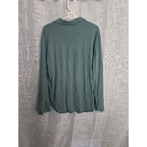 Men's Falcon Point Button-Down‎ Shirt, Size L, Green and white checkers - Picture 6 of 6